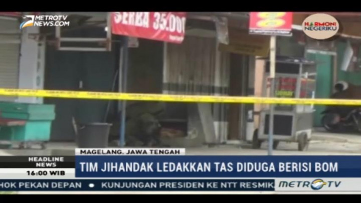 Tim Jihandak Ledakkan Tas Mencurigakan di Magelang