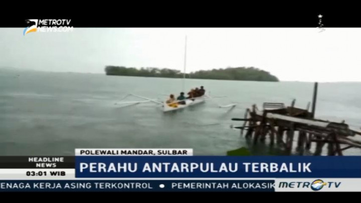 Perahu Terbalik di Perairan Polewali Mandar, 8 Penumpang Selamat