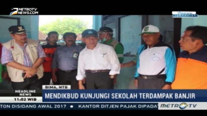 Mendikbud Tinjau Sekolah Terdampak Banjir di Bima