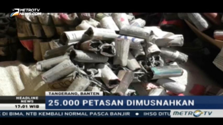 Polres Metro Tangerang Musnahkan 25 Ribu Petasan