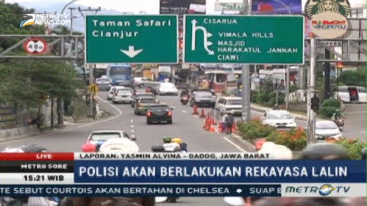 Puncak Kepadatan di Kawasan Simpang Gadog Diperkirakan Terjadi Pukul 18.00