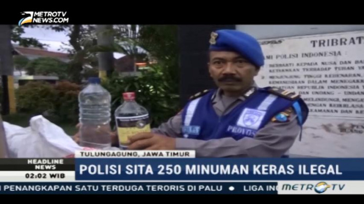 Malam Tahun Baru, Polres Tulung Agung Sita Ratusan Botol Miras