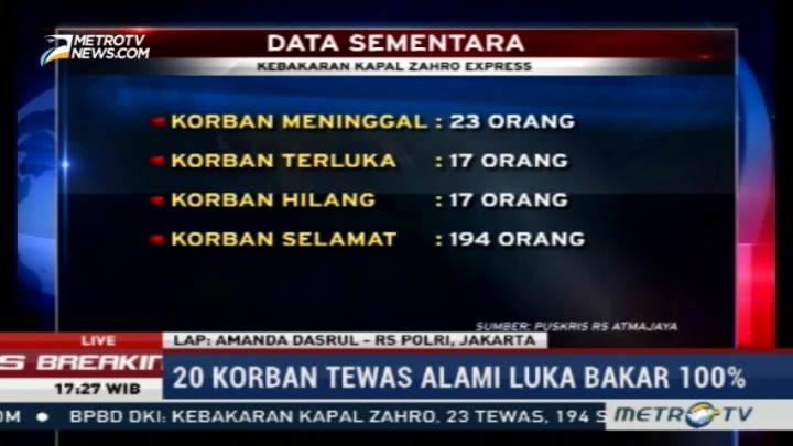 Tim DVI Bangun Posko Ante Mortem di RS Polri Kramat Jati