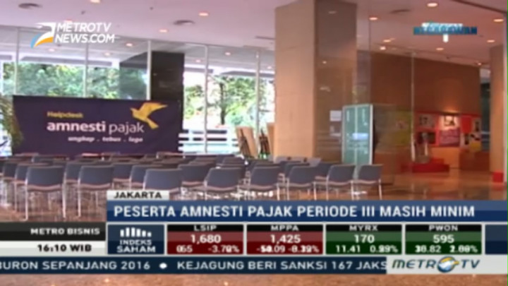 Peserta Amnesti Pajak Periode III Masih Minim