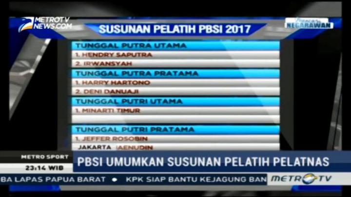 PBSI Umumkan Susunan Pelatih Pelatnas