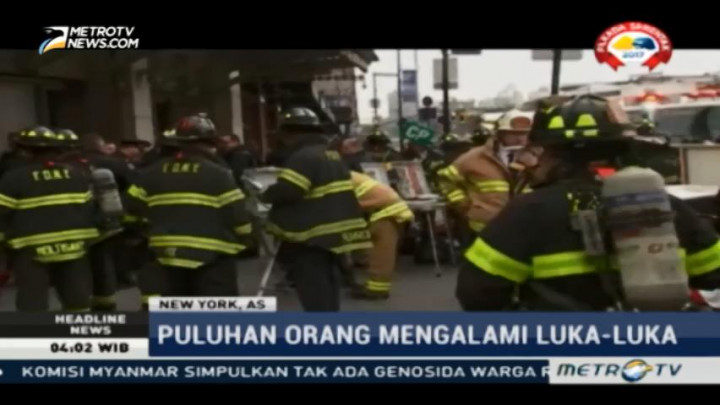 Kereta Api Tergelincir di New York, Puluhan Orang Terluka