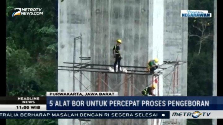 Lima Alat Bor Disiapkan untuk Memperbaiki Jembatan Cisomang