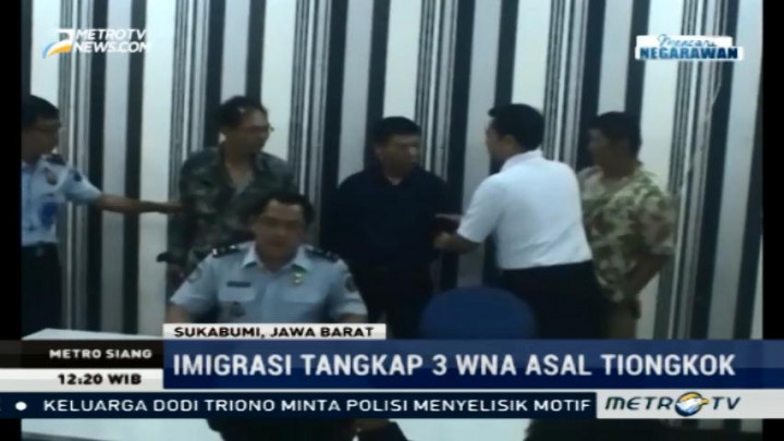 Tiga Pekerja Ilegal Asal Tiongkok Diamankan Petugas Imigrasi Sukabumi