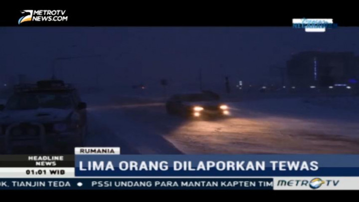 Lima Orang Tewas Akibat Badai Salju di Eropa Timur