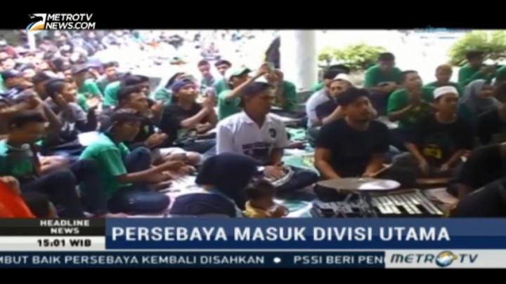Ratusan Bonek Gelar Doa Syukuran Kembalinya Persebaya ke Divisi Utama