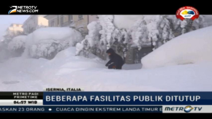 Badai Salju Lumpuhkan Sejumlah Kota di Italia