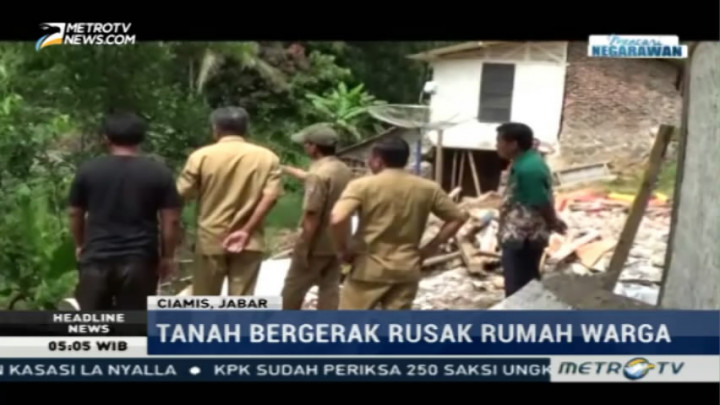 Tujuh Rumah di Ciamis Rusak Parah Akibat Tanah Bergerak