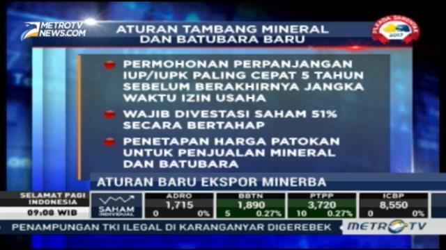 Ini Aturan Baru Ekspor Minerba