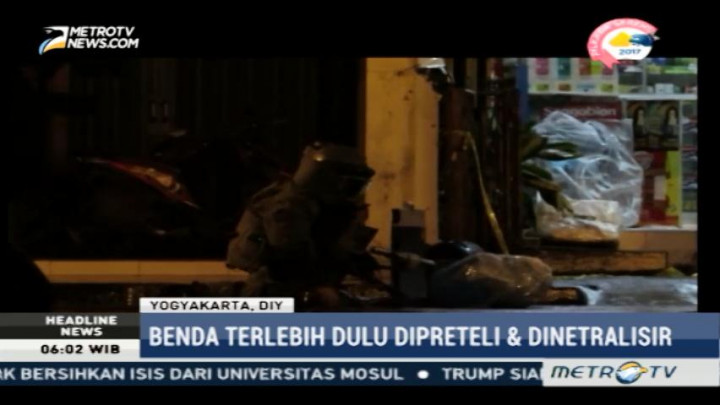 Jihandak Polda DIY Ledakan Benda Diduga Bom