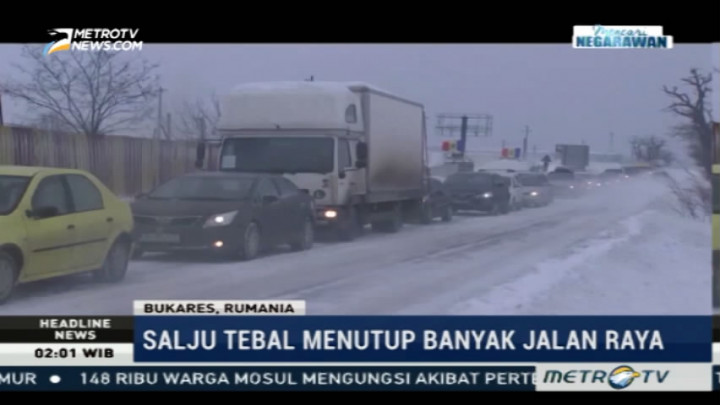 Pemerintah Rumania Tutup Sejumlah Jalan Raya Akibat Badai Salju