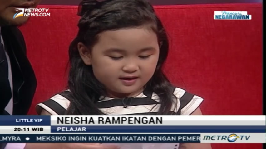 Neisha Bacakan Surat Ucapan Terima Kasih untuk Presiden