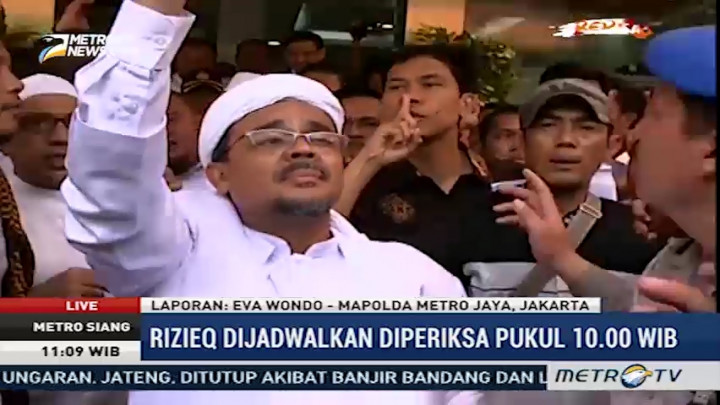 Rizieq Shihab Jalani Pemeriksaan di Mapolda Metro