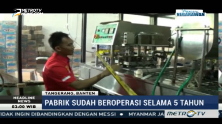 Polisi Tutup Pabrik Pengolahan Air Mineral Palsu