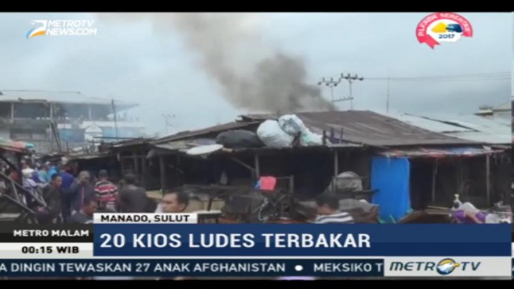 20 Kios di Pasar Bersehati Manado Ludes Terbakar