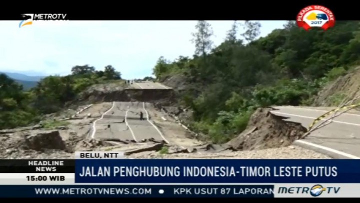 Jalan Utama Indonesia-Timor Leste Lumpuh Total