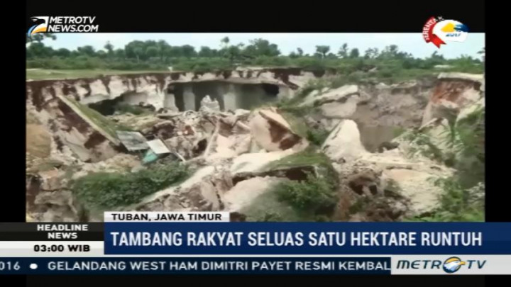 Lokasi Penambangan Batu Kumbung di Tuban Runtuh