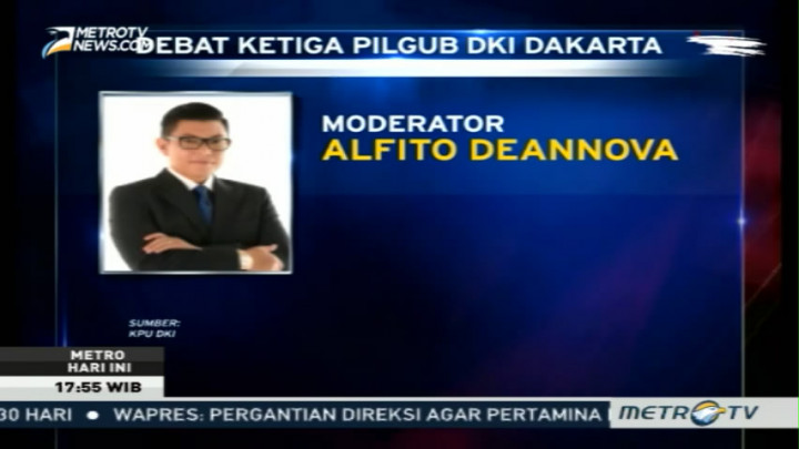 Debat Ketiga Pilkada DKI akan Dipandu Alfito Deannova