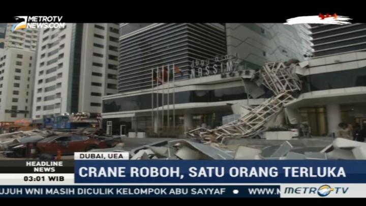 Satu Orang Terluka Akibat Crane Roboh di Dubai