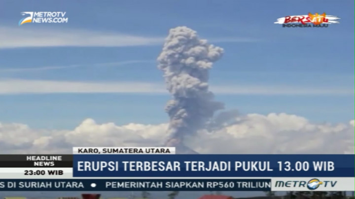 Gunung Sinabung Empat Kali Erupsi dalam Sehari