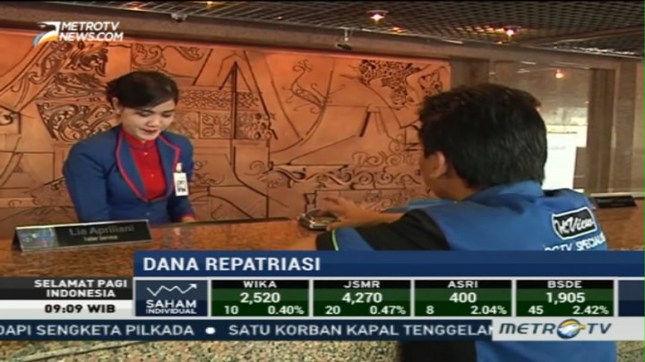 71% Dana Repatriasi Masih Mengendap di Bank