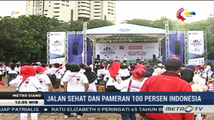 Ratusan Peserta Ramaikan Jalan Sehat dan Pameran 100% Indonesia
