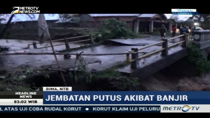 Jembatan Penghubung Antar Desa di Bima Putus