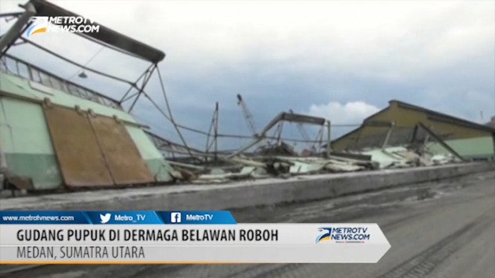 Gudang Pupuk di Dermaga Pelabuhan Belawan Roboh, Lima Terluka