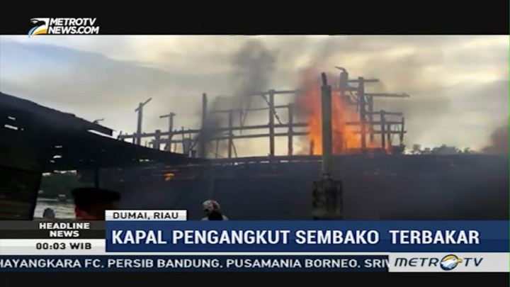 Kapal Pengangkut Sembako Asal Malaysia Terbakar