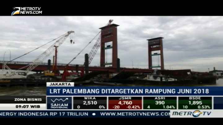 LRT Palembang Ditargetkan Rampung Juni 2018