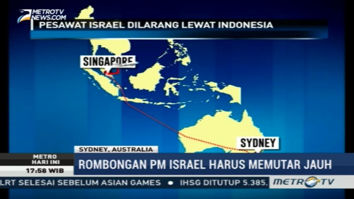 Dilarang Lewat Indonesia, Pesawat Israel Terbang Memutar Menuju Sydney