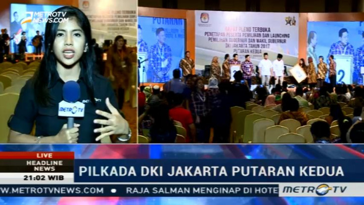 KPU DKI Tetapkan Ahok-Djarot dan Anies-Sandi Maju Putaran Dua