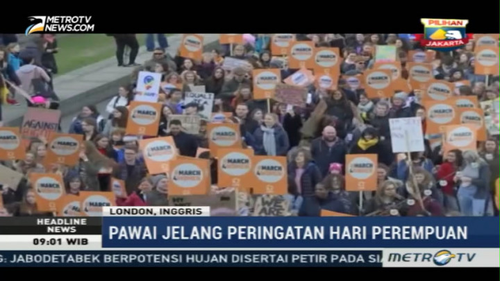 Ratusan Warga London Ikuti Pawai Peringatan Hari Perempuan