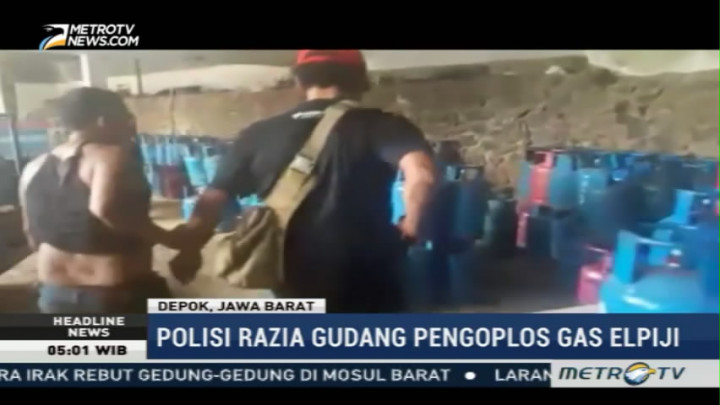 Polisi Gerebek Gudang Pengoplos Gas Elpiji