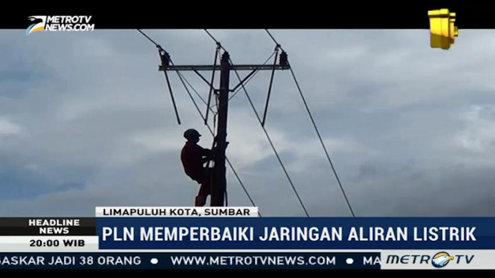 Pascabanjir, PLN Perbaiki Jaringan Listrik di Limapuluh Kota