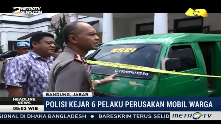 Polisi Kejar Enam Pelaku Perusakan Mobil di Bandung