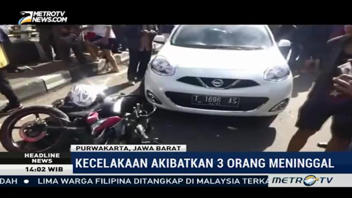 Bus Tabrak Tujuh Kendaraan di Purwakarta, Tiga Orang Tewas