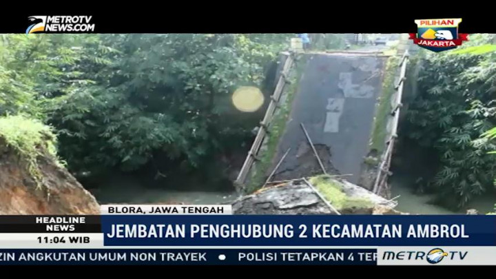 Jembatan Penghubung Antar Kecamatan di Blora Ambrol