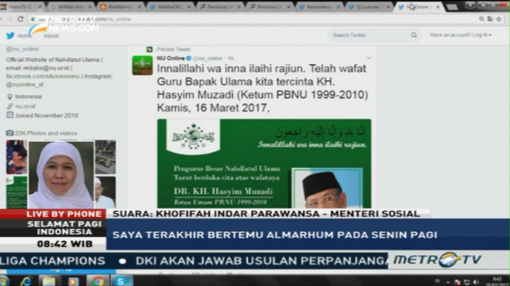 Mensos: K. H. Hasyim Muzadi Selalu Sampaikan Pesan Islam Damai