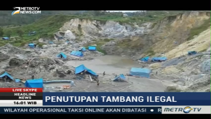 Petugas Gabungan Tutup Tambang Emas Ilegal Gunung Botak