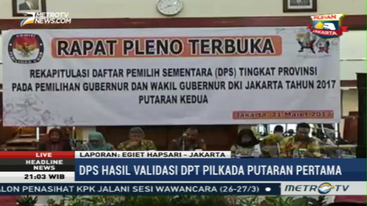 KPU Tetapkan 7,2 Juta DPS Pilgub DKI Putaran Kedua