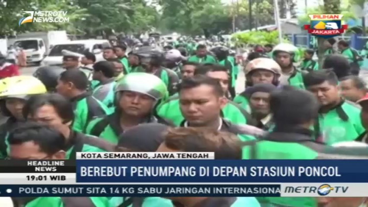 Sopir Taksi dan Ojek Online Bentrok di Semarang