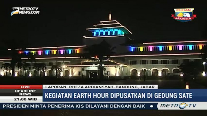 Gedung Sate Jadi Pusat Acara Earth Hour di Bandung