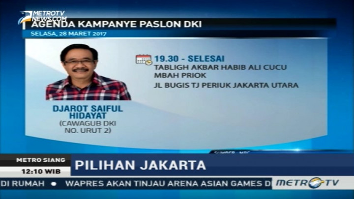 Agenda Kampanye Cagub DKI Hari Ini