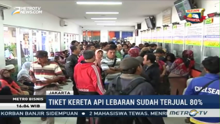 Tiket Kereta Api Lebaran dari Pasar Senen Telah Terjual 80%