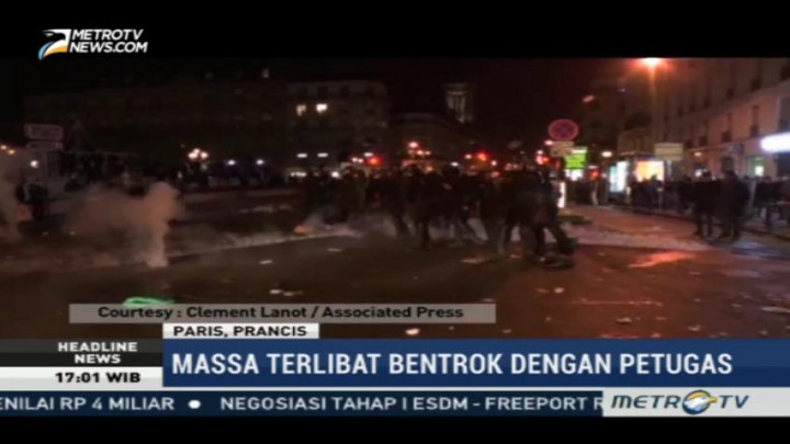 Demonstran di Perancis Bentrok dengan Polisi